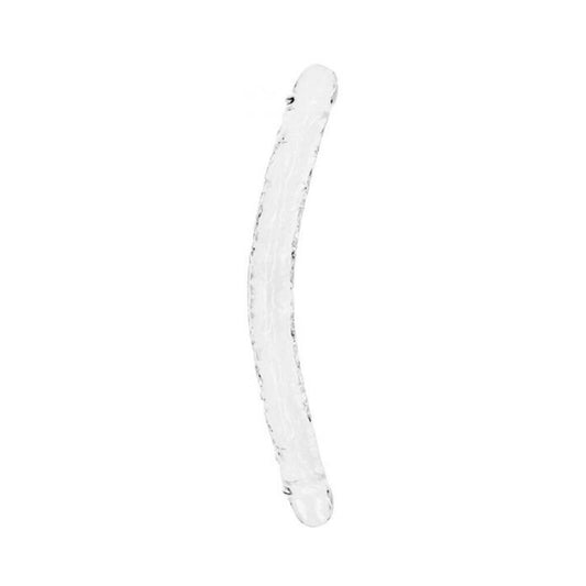 Realrock Crystal Clear Double Dong 18 In. Dual-ended Dildo Clear