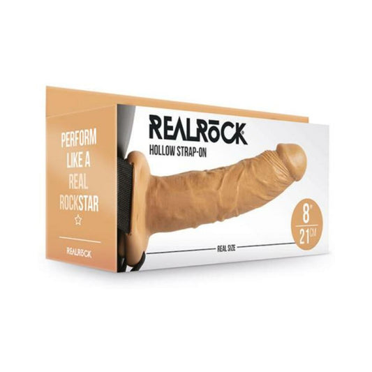 Realrock Hollow Strap-on Without Balls 8 In. Caramel