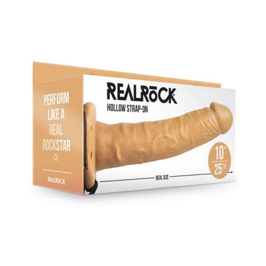 Realrock Hollow Strap-on Without Balls 10 In. Caramel
