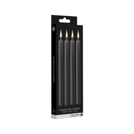 Ouch Teasing Wax Candles Large Paraffin 4-pack Black
