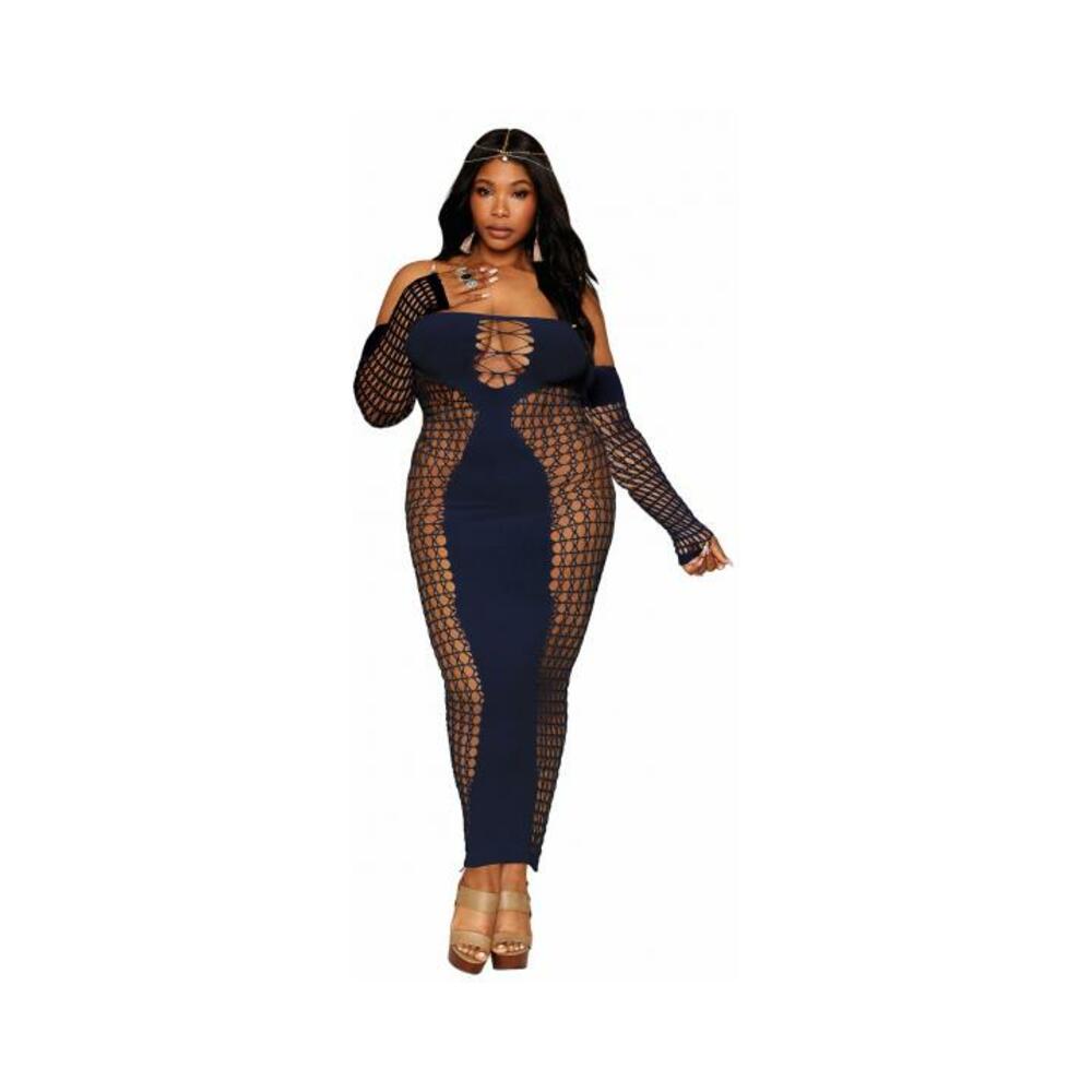 Bodystocking Gown W/ Opaque Front & Back Denim Q/s