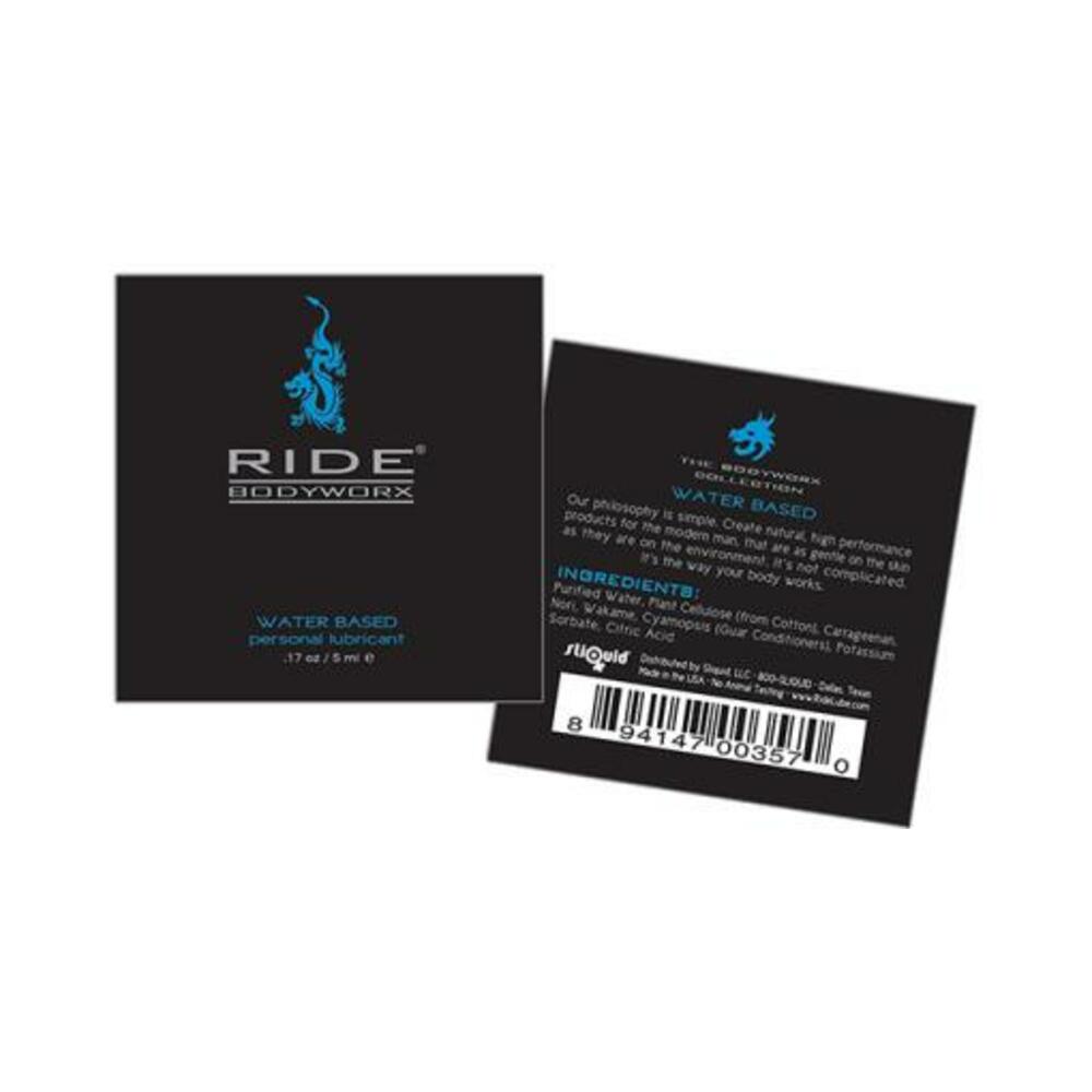 Ride Bodyworx Water Based Lubricant 0.17 Oz. Pillow Packs (200 Per Bag)