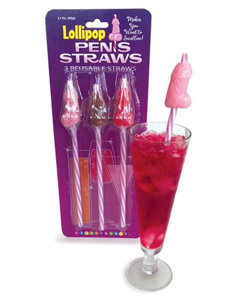 Lollipop Candy Penis Straws 3 Package