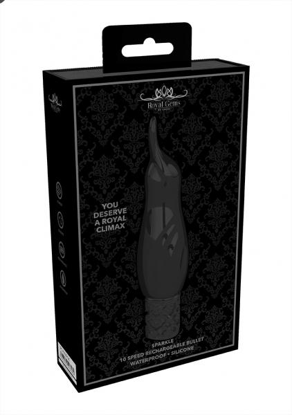 Royal Gems Sparkle Black Rechargeable Silicone Bullet