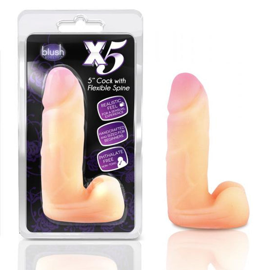 X5 5.5 inches Natural Feel Dildo Flexible Internal Spine