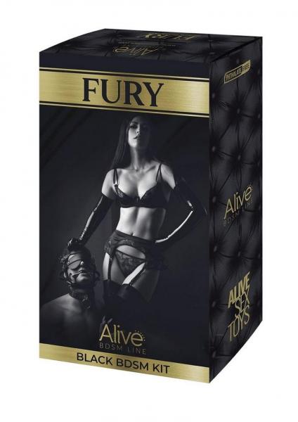 Alive Fury 10 Pc Bdsm Kit - Black