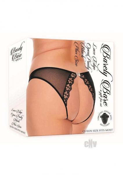 Barely B Lace Edge Open Panty Ps Blk