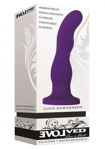 Love Harnessed Vibrating Dildo Purple