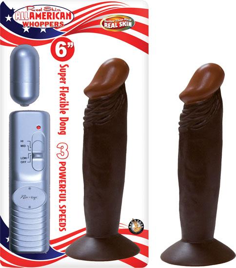 All American Whopper 6 inches Vibrating Dong Brown