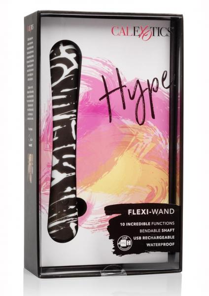 Hype Flexi Wand Black White Vibrator