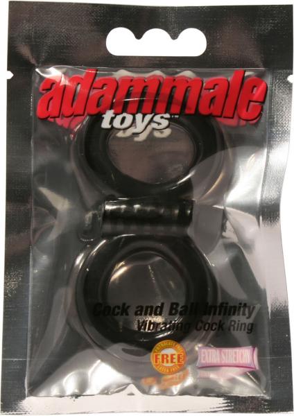 Adam Male Cock and Ball Infinity Vibrating Cock Ring Black