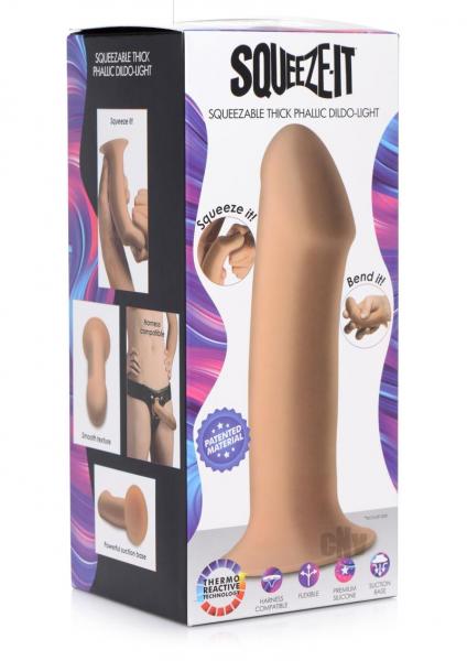 Squeezable Thick Phallic Dildo - Beige