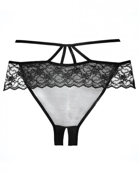 Adore Angel Crotchless Panty Black O/S