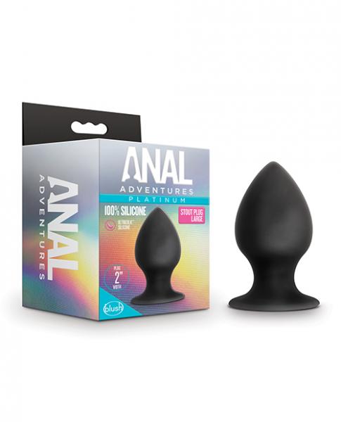 Blush Anal Adventures Platinum Silicone Anal Stout Plug - Large Black