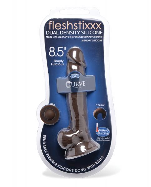 Curve Novelties Fleshstixxx 8.5" Dildo W/balls - Chocolate