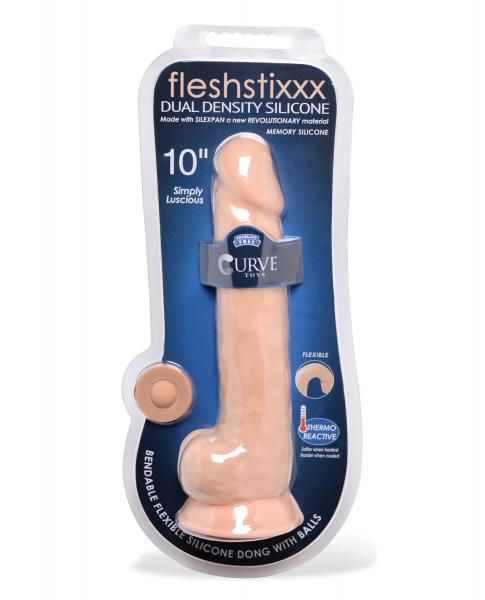 Curve Novelties Fleshstixxx 10" Dildo W/balls - Flesh