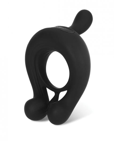 kairos Vibrating Cock Ring W/ 3 Bullets - Black