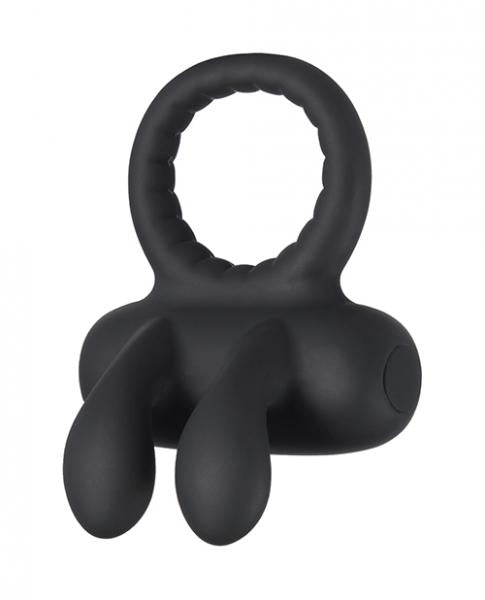 robbie Rabbit Vibrating Cock Ring - Black