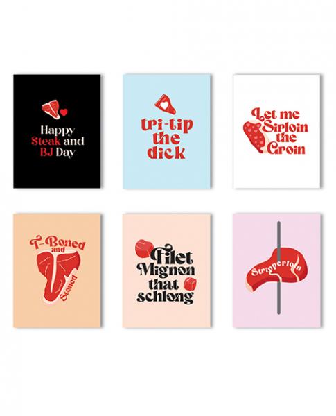 Steak And Bj Day Naughty Greeting Card - Variety Pack Of 6