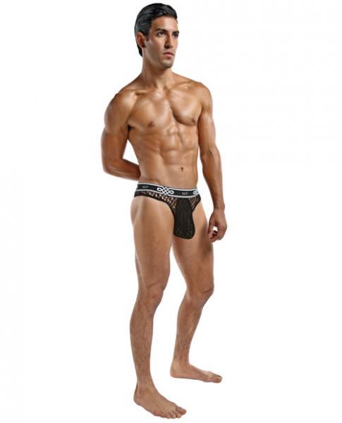 Male Power Peep Show Lo Rise Thong Black L/XL