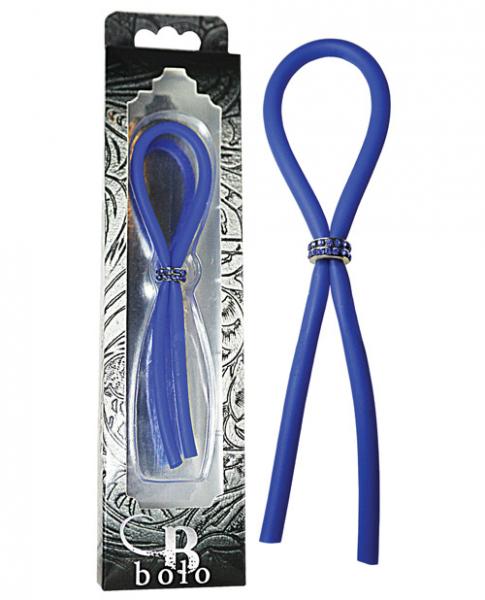 Bolo Lasso Silicone Ring Blue Gems Bead Slider