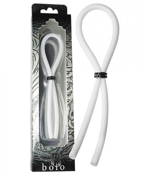 Bolo Lasso Ring Siilcone Black Gems Bead White