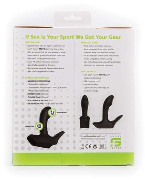 Sport F*cker Motovibe Tailgunner Butt Plug Black