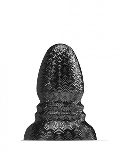 665 Stretch'r Ripple Butt Plug - M Black Metallic