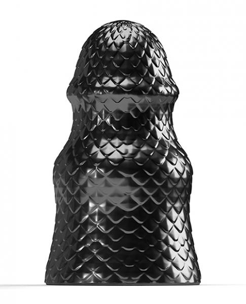 665 Stretch'r Scaly Butt Plug - Xl Black Metallic