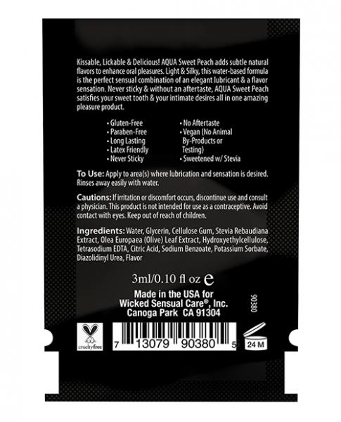 Wicked Aqua Flavored Lubricant Sweet Peach .10oz