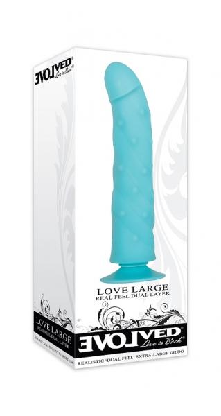 Love Large Real Feel Dual Layer Dildo Blue