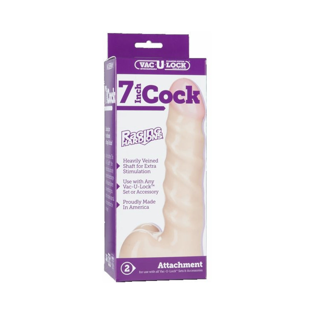 Vac-U-Lock 7" Raging Hard-Ons Cock - Beige