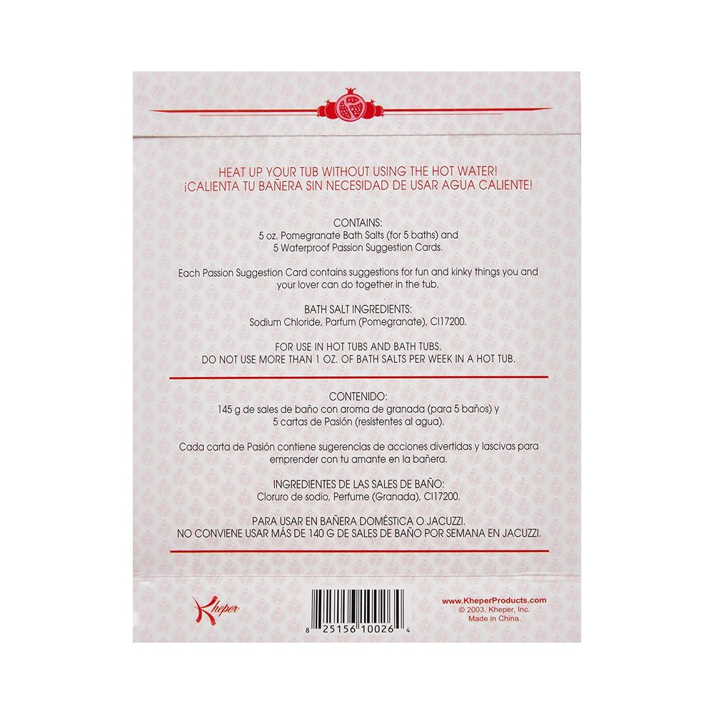 Passion Bath Salts & Suggestion Cards - Pomegranate