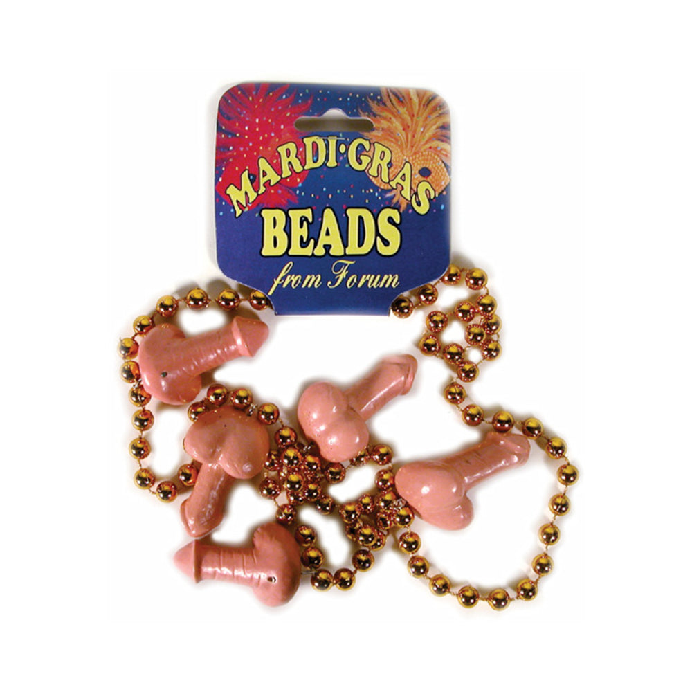 Mardi Gras Penis Beads Beige
