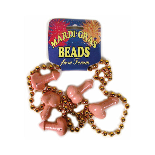 Mardi Gras Penis Beads Beige