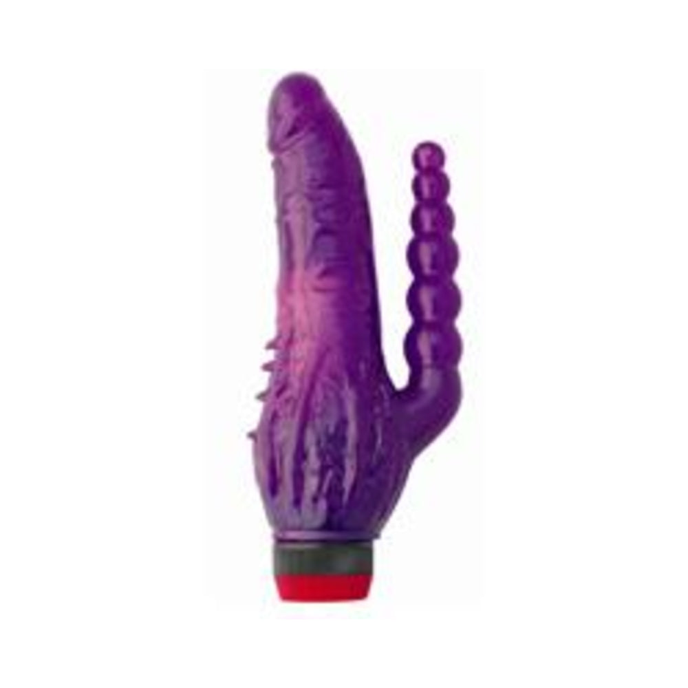 Jelly Caribbean Tango Double Dong Purple Vibrator