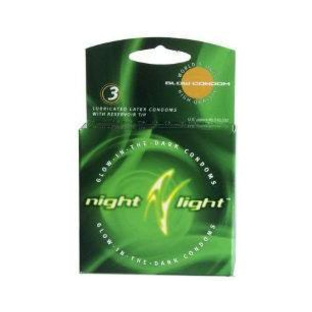 Night Light Glow-in-the-dark Condoms (3 Pack)