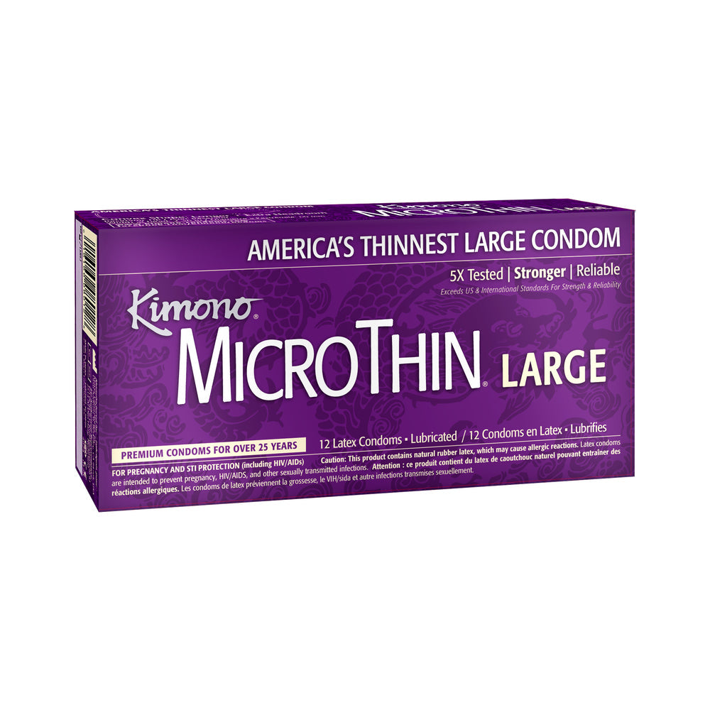 Kimono Microthin 12 Pack Large Latex Condoms