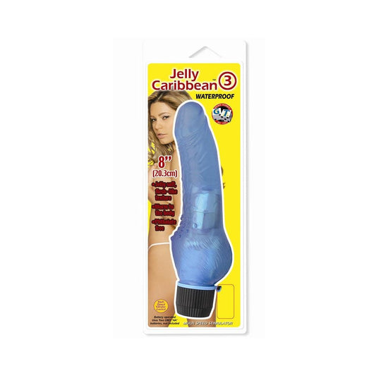 Jelly Caribbean #3 Waterproof  Vibrator - Blue