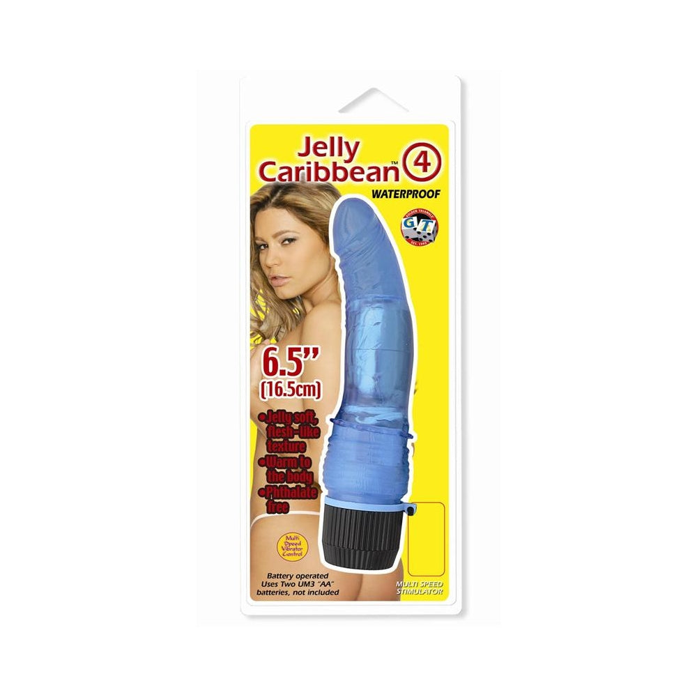 Jelly Caribbean #4 Waterproof Vibrator - Blue