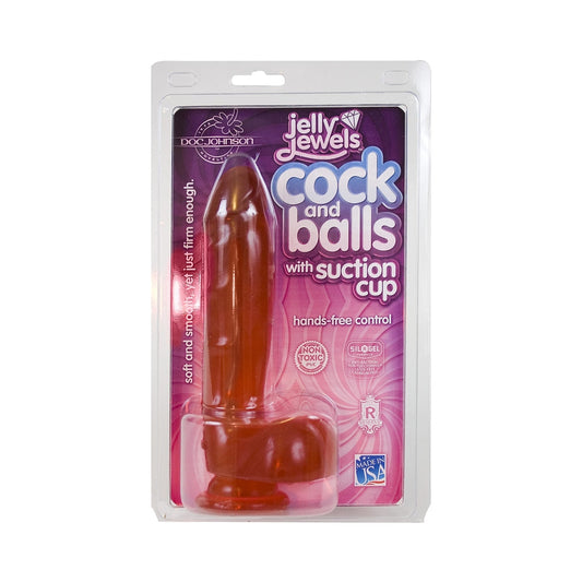Jelly Jewels Cock And Balls With Suction Cup 8 Inch