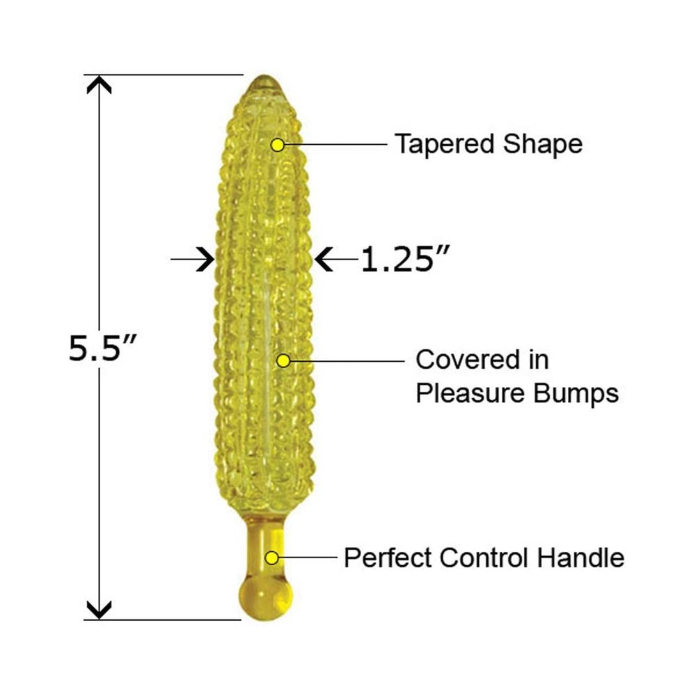 Glass Gem Dildo Jasper Corn