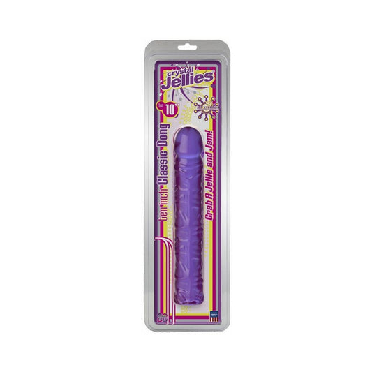 Crystal Jellies 10in Classic Dildo - Purple