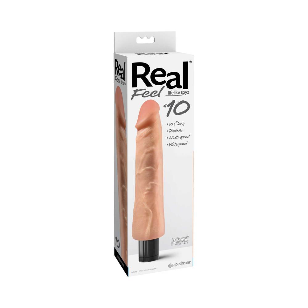 Real Feel Lifelike Toyz No 10 Vibrating Dildo Beige