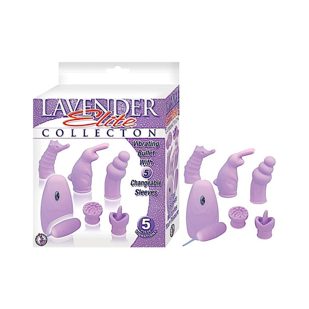 Elite Collection Vibrating Bullet 5 Changeable Sleeves - Purple