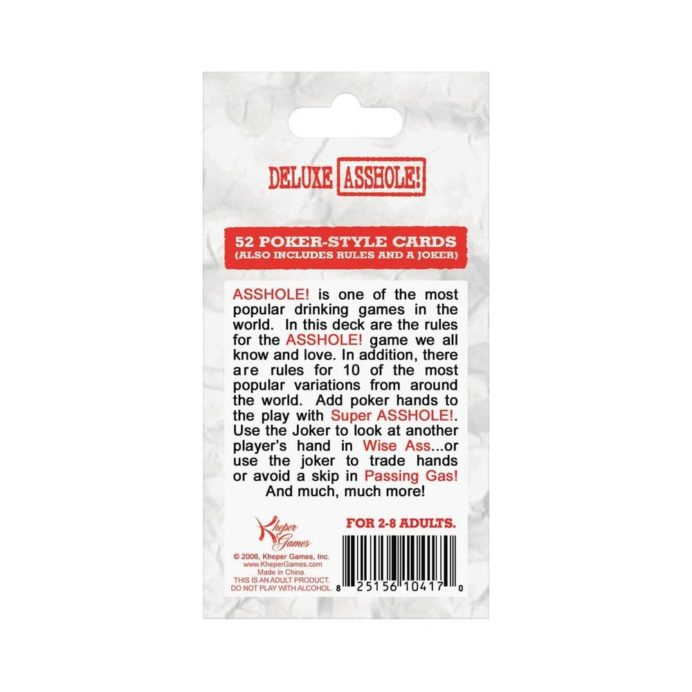 Deluxe Asshole Card Game Poker Size