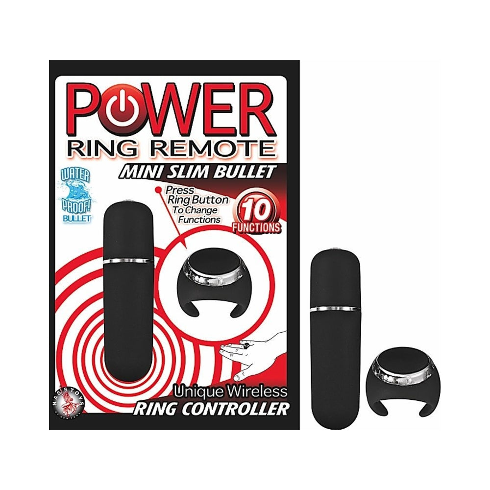 Power Ring Remote Mini Slim Bullet Vibrator Black