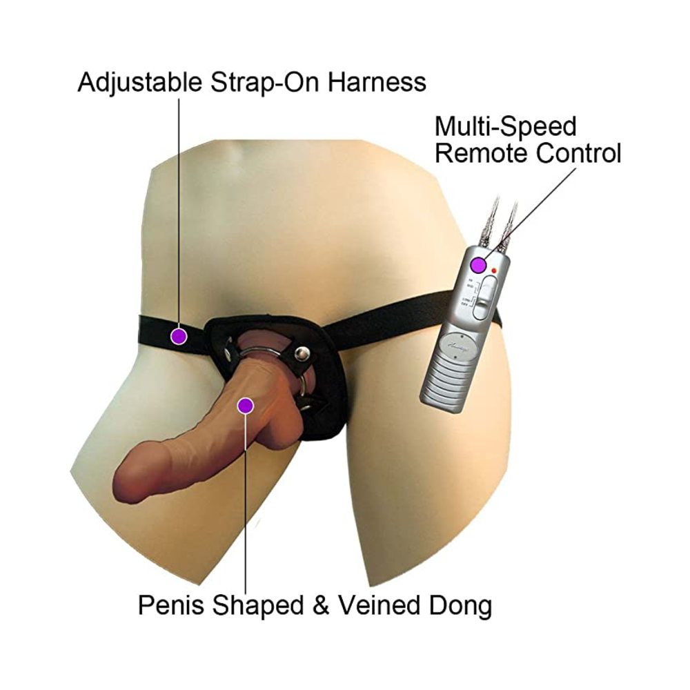 Latin American Whoppers 8in Vibrating Dong With Universal Harness