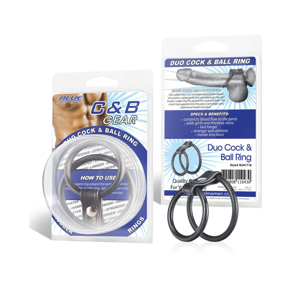 C & B Gear Duo Cock And Ball Ring Black