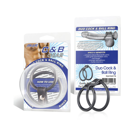 C & B Gear Duo Cock And Ball Ring Black